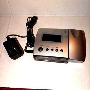 Projection Alarm Clock W/Snooze & Light Feature Silver Finish Includes Adapter